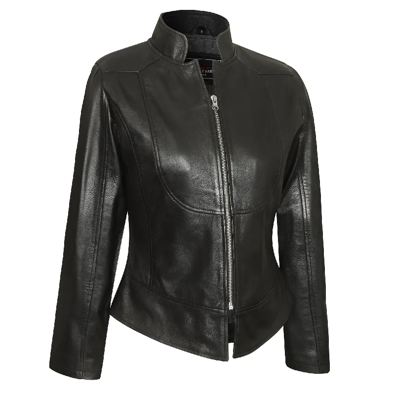 VL650 Vance Leathers' Ladies Premium Soft Lightweight Black Fitted Leather Jacket Snapped Jacket Toggled Jacket Drawstring Jacket VL650 Vance Leathers' Ladies Premium Soft Lightweight Black Fitted Leather Jacket Snapped Jacket Toggled Jacket Drawstring Jacket