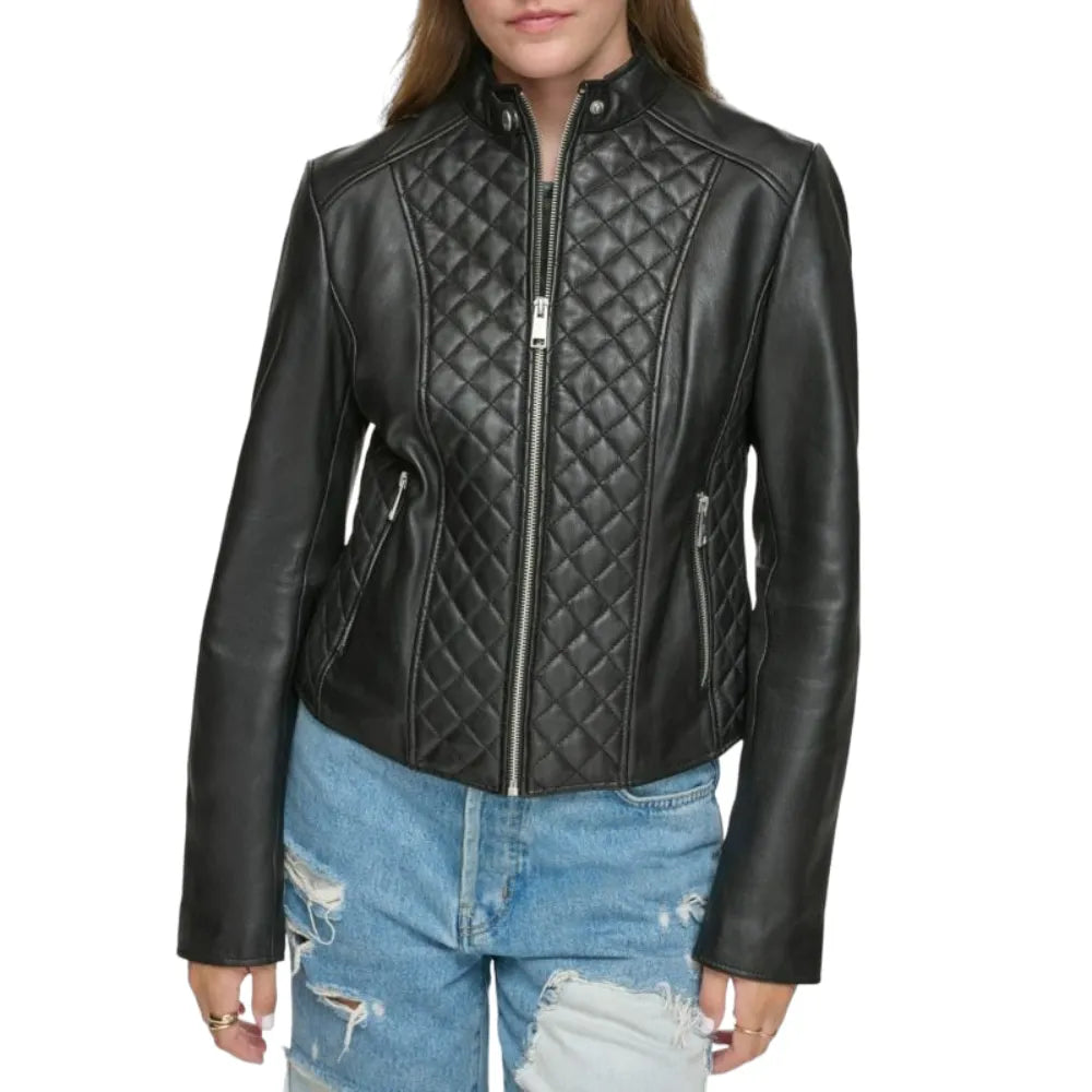 Womens Black Quilted Leather Moto Jacket Herringbone Jacket Houndstooth Jacket Plaid Jacket Womens Black Quilted Leather Moto Jacket Herringbone Jacket Houndstooth Jacket Plaid Jacket