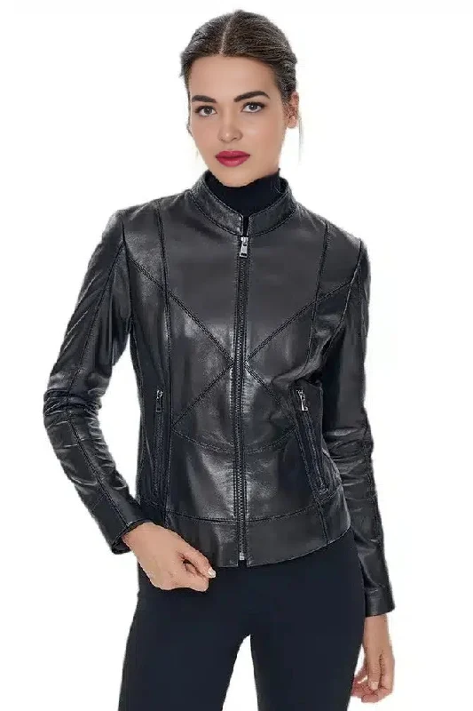 Ximena Black Stylish Women Leather Jacket Denim Jacket Leather Jacket Suede Jacket