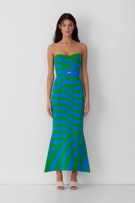 Aude Maxi Dress - Aqua Fashionable Sheer Maxi Dress