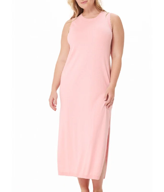 Cotton Cashmere Maxi Dress Pink Pearl Cozy Longline Maxi Dress