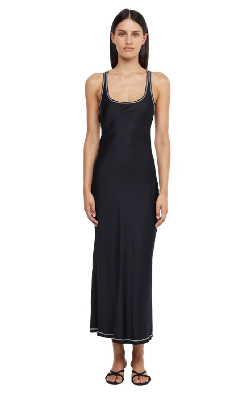 Emery Backless Maxi Dress - Black Trendy Short Sleeve Maxi Dress