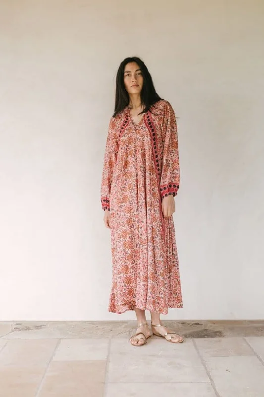 "Fiore Maxi Dress" in Dahlia Pink Stylish Off-Shoulder Maxi Dress