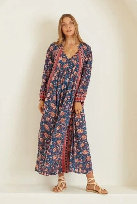 "Fiore" Printed Maxi Dress Fashionable Halter Neck Maxi Dress