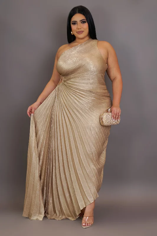 Lookin' Expensive Maxi Dress - Champagne Comfortable Ruffle Maxi Dress