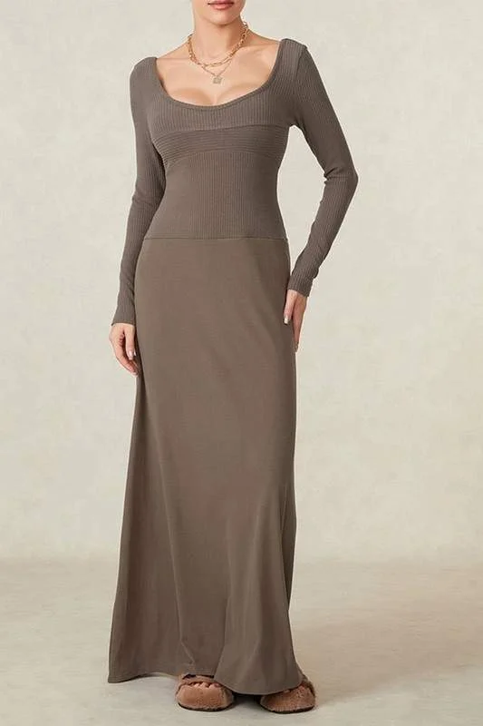 MINIMALIST RIBBED MAXI DRESS Classic Strapless Maxi Dress