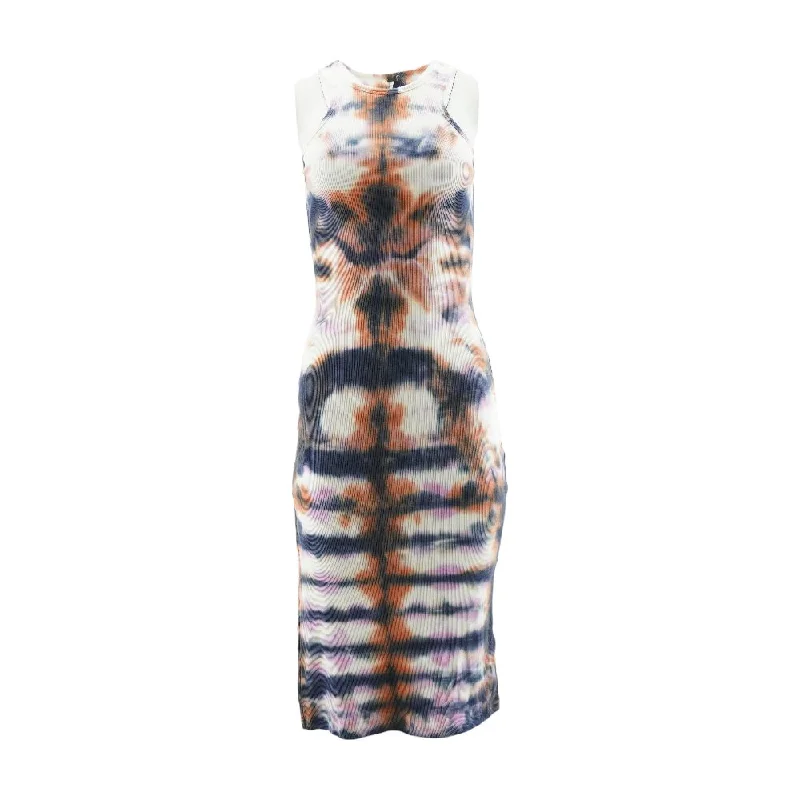 Navy Tie Dye Maxi Dress Elegant Maxi Dress with Slit