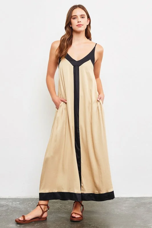 Sammi Color Block Maxi Dress Stylish Boho Maxi Dress