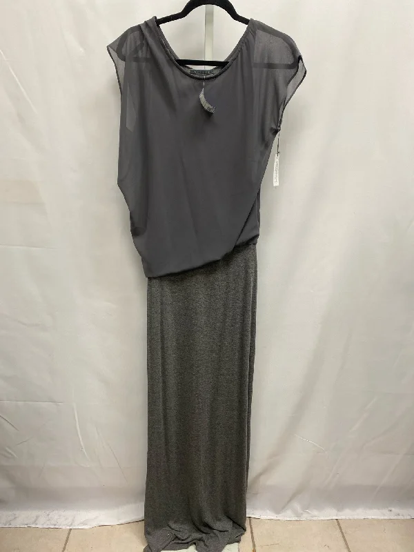 Size Small Velvet Gray Maxi Dress Stylish Button-Up Maxi Dress