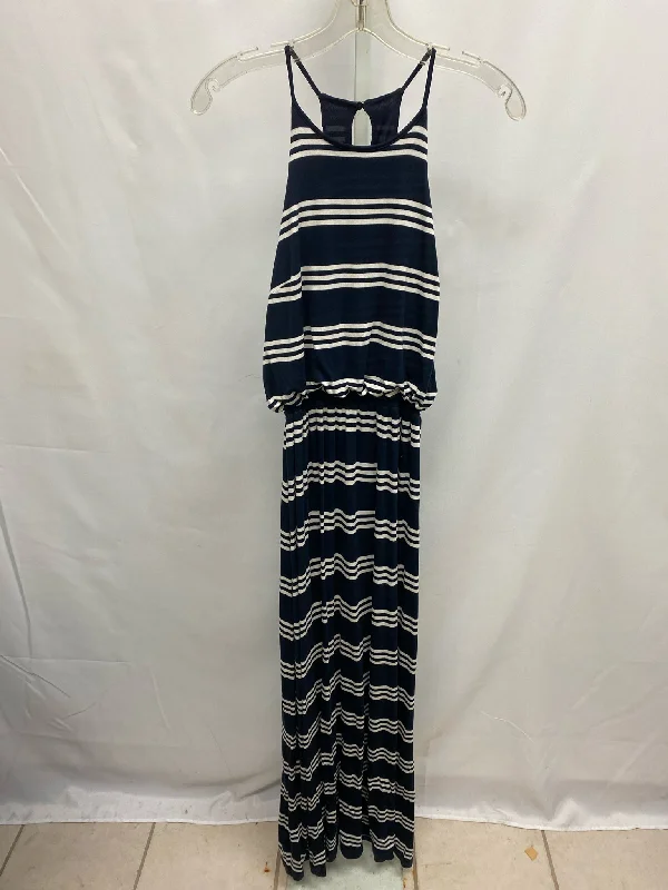 Size XS LOFT Navy/White Maxi Dress Comfortable Bohemian Maxi Dress