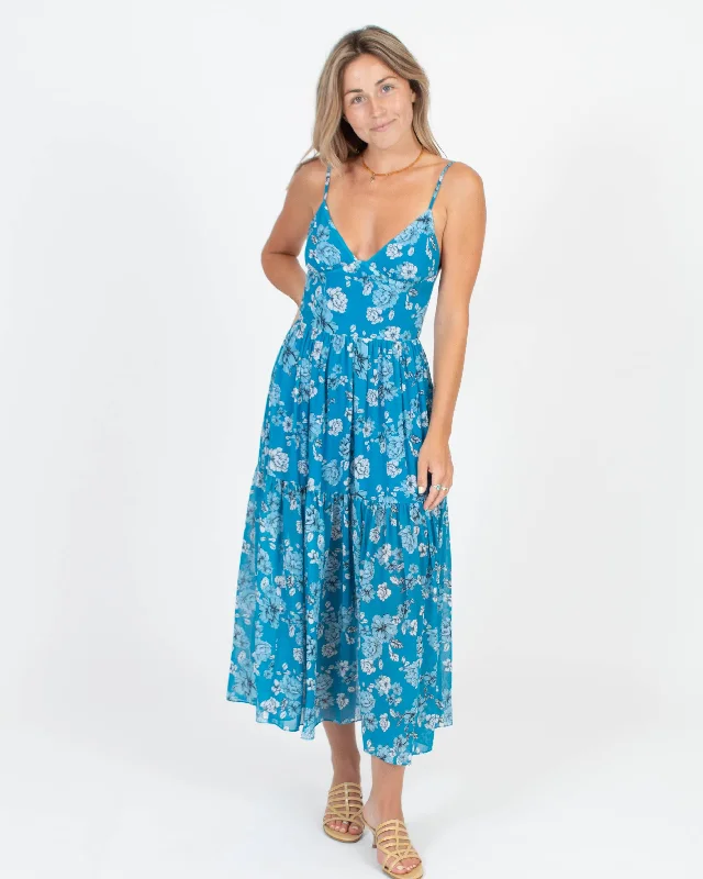 Sleeveless V-Neck Scoop Back Floral Maxi Dress Elegant Maxi Dress with Belt