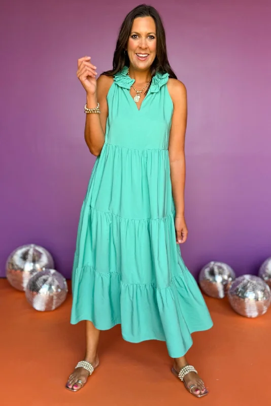 SSYS The Margot Sleeveless Maxi Dress In Seafoam OUTLET *FINAL SALE* Elegant Boho Maxi Dress