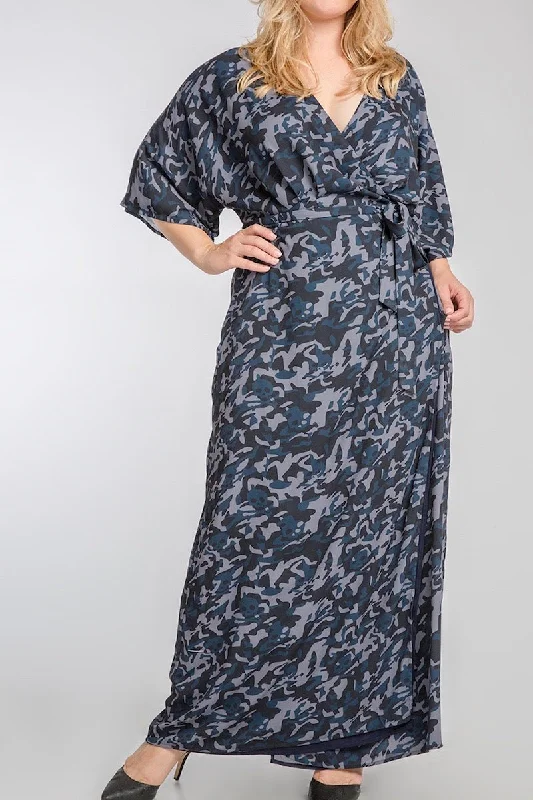 Standards & Practices Olivia Maxi Dress - Camo Fashionable Halter Neck Maxi Dress