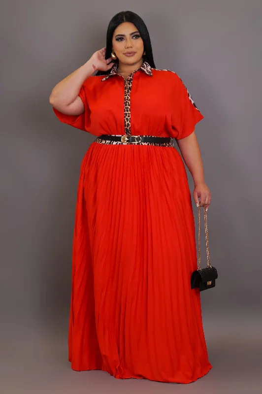 Surrounded By Greatness Maxi Dress - Red Fashionable Off-Shoulder Maxi Dress