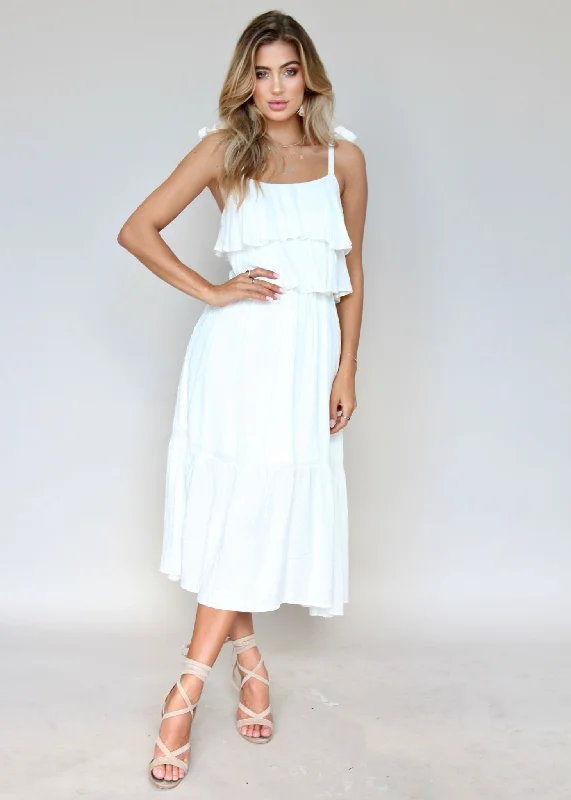 Victoria Falls Maxi Dress - White Chic Button-Up Maxi Dress