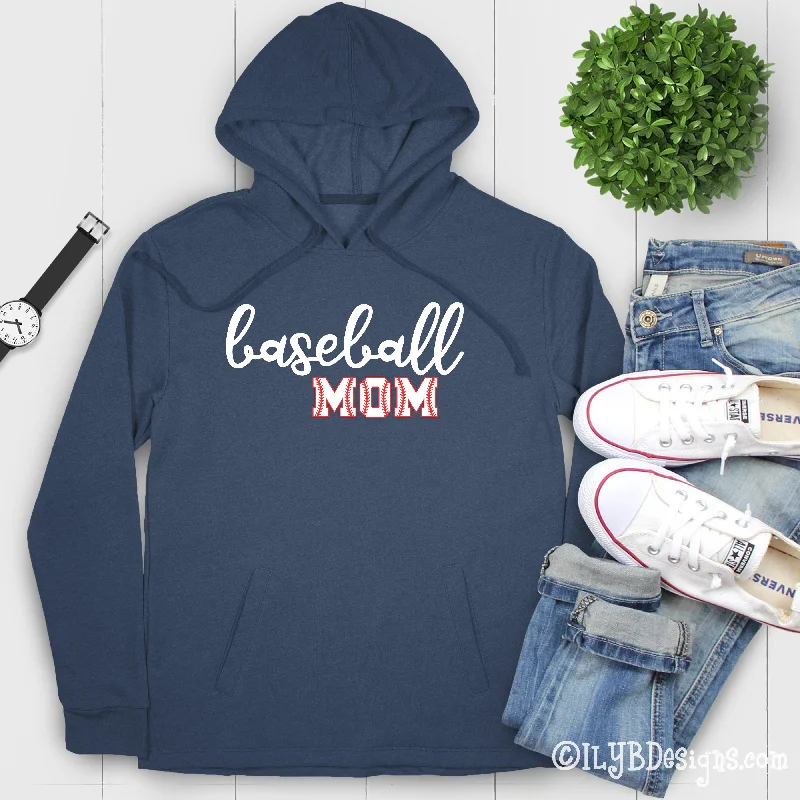 Baseball Mom Hoodie - Baseball Mom in Baseball Letters Hoodie with Toggle Buttons Decorative Unique Baseball Mom Hoodie - Baseball Mom in Baseball Letters Hoodie with Toggle Buttons Decorative Unique