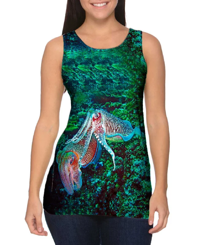 Hooded Cuttlefish Squid Underwater Hoodie with Tie-Dye Psychedelic Retro