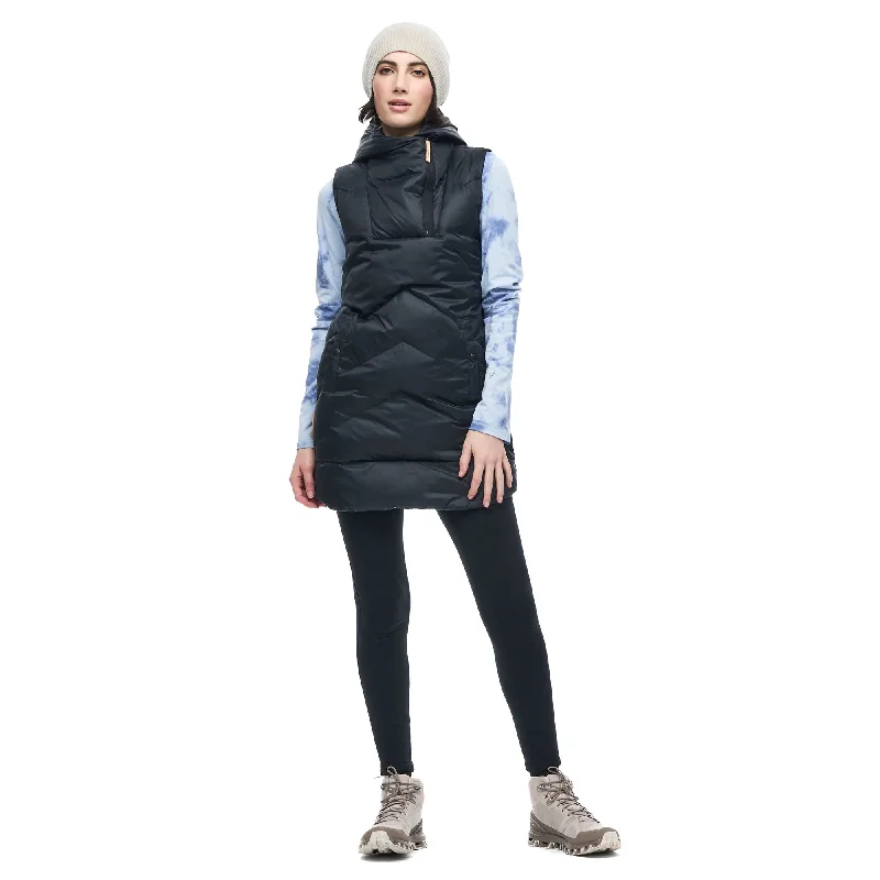 Indyeva Selimut Hooded Black Womens Vest Hoodie with Lace Feminine Delicate