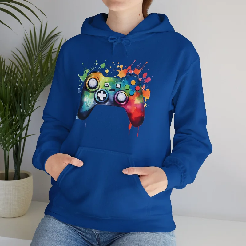 Paint Splatter Gamer Tops - Unisex (Tee or Hoodie) Hoodie with Batwing Sleeves Loose Dramatic Paint Splatter Gamer Tops - Unisex (Tee or Hoodie) Hoodie with Batwing Sleeves Loose Dramatic
