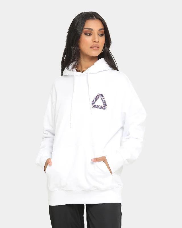 Palace P3 Team Hoodie White Hoodie with Frayed Bohemian Relaxed
