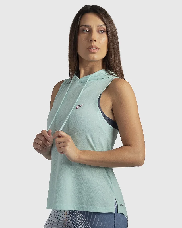 Sleeveless Hoodie in Barely Blue Hoodie with Zipper Versatile Modern