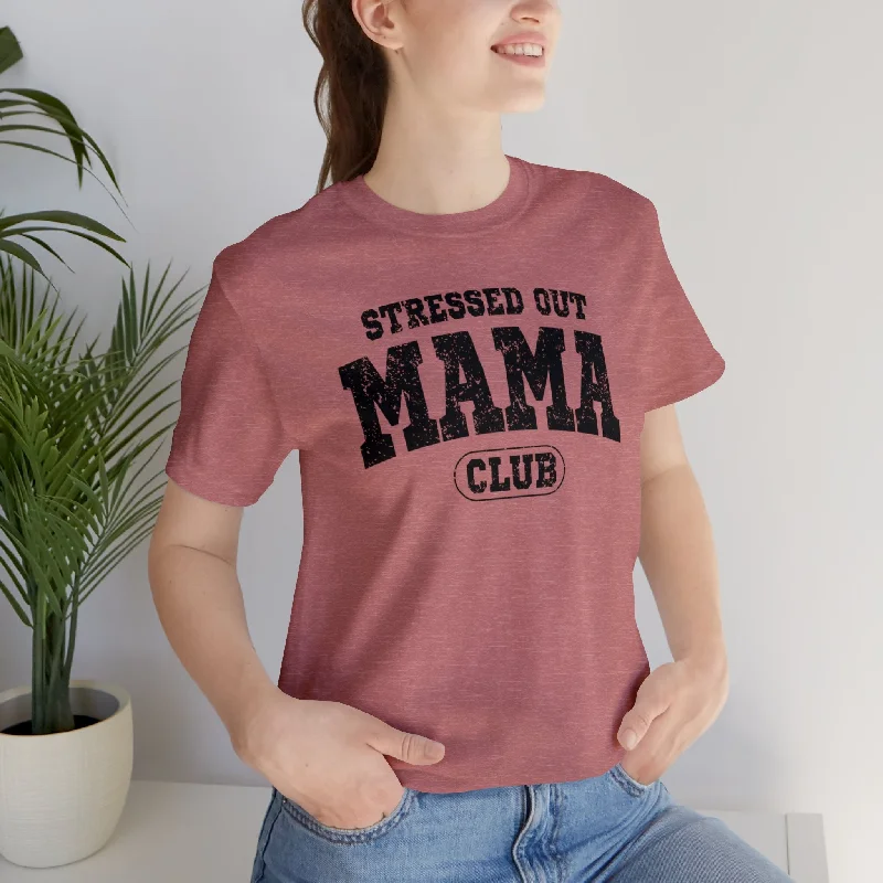 Stressed Out Mama Club Tops (Tee & Hooded Tee) Hoodie with Slit Hem Functional Movement Stressed Out Mama Club Tops (Tee & Hooded Tee) Hoodie with Slit Hem Functional Movement