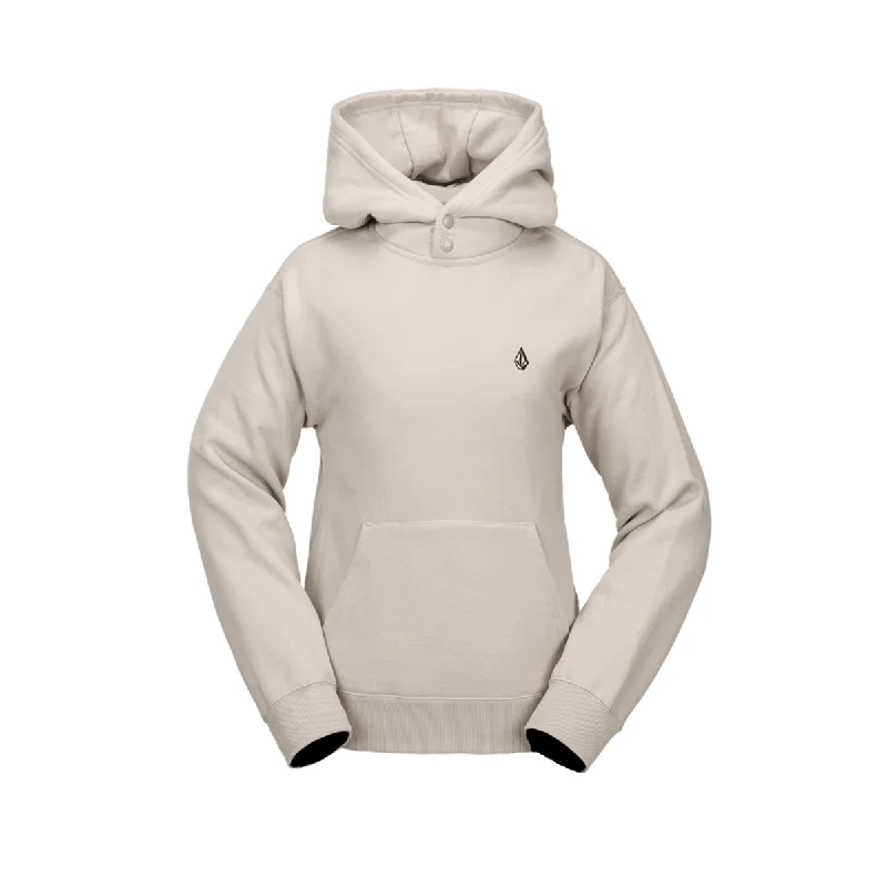 Volcom Women's Costus P/O Fleece Hoodie - Stone Hoodie with Hem Fringe Bohemian Relaxed Volcom Women's Costus P/O Fleece Hoodie - Stone Hoodie with Hem Fringe Bohemian Relaxed