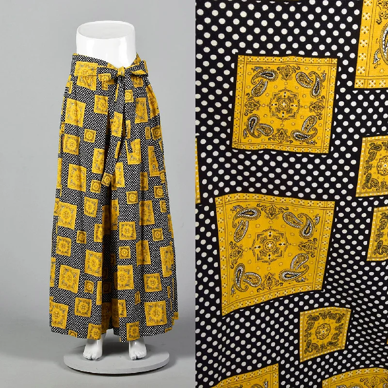 1970s Chessa Davis Polka Dot Palazzo Pants Casual Skinny Fit Pants