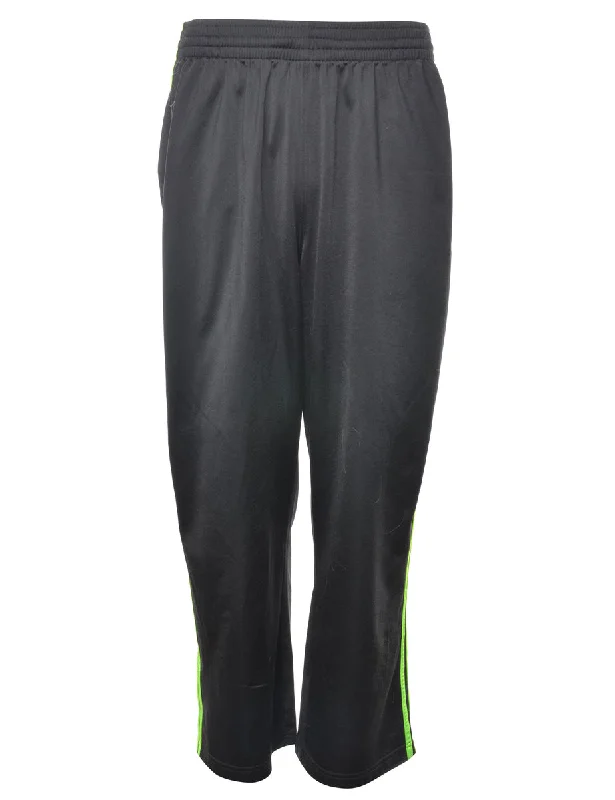 Adidas Black & Lime Green Track Pants - W30 L28 Fashionable Work Pants