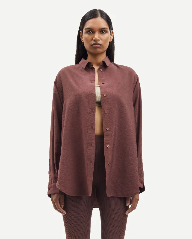 ALFRIDA SHIRT 14639 / BROWN STONE Zippered Buttoned Snapped