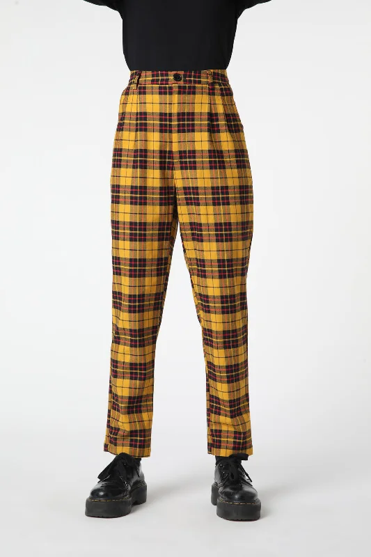 Arcana Tartan Pleated Pant Casual Yoga Pants