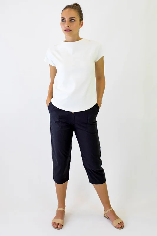 Bedarra 7/8 Length Pants in Cotton/Elastane B-01 Elegant Wool Trousers