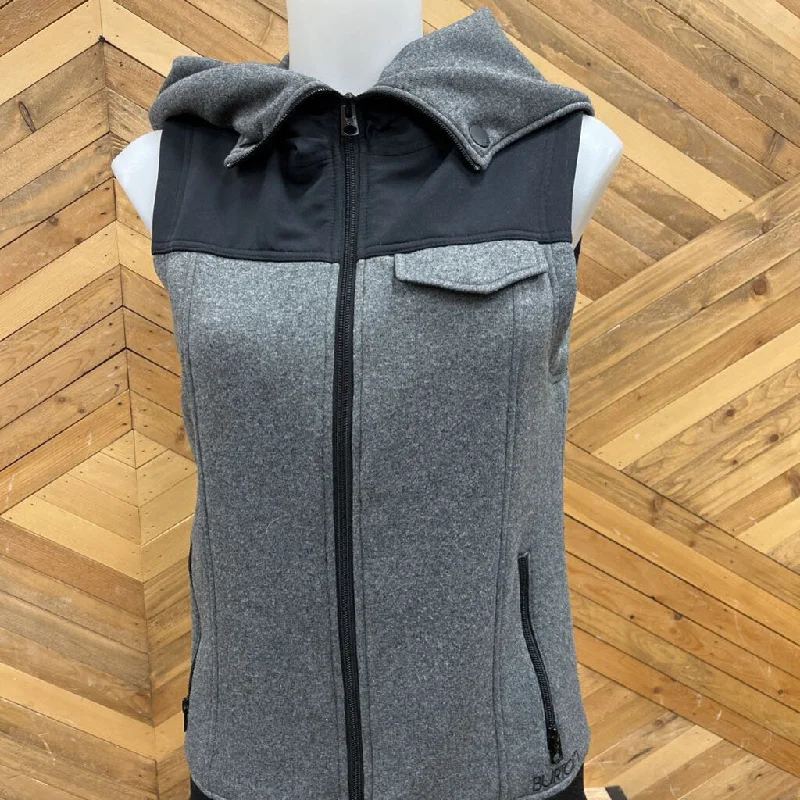 Burton - Women's Hooded Vest - MSRP $100: Grey/Black-women-SM Hoodie Dress Longline Feminine Burton - Women's Hooded Vest - MSRP $100: Grey/Black-women-SM Hoodie Dress Longline Feminine