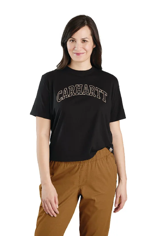 Carhartt Loose Fit Lightweight Graphic T-Shirt for Women in Black | 106186-N04 Collared Crew Neck Turtle Neck