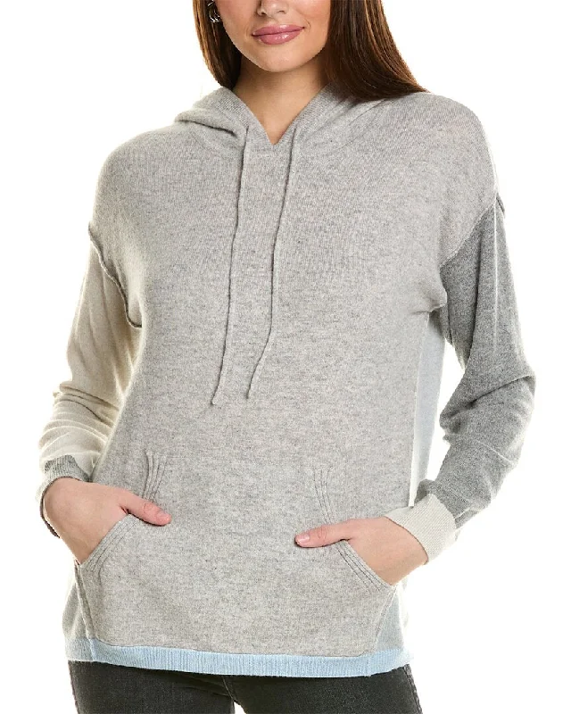 Collaboration Kayla Colorblocked Cashmere Hoodie Hoodie with Lace Feminine Delicate