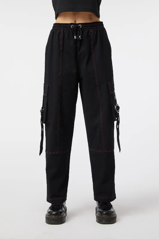 Contrast Stitch School Cargo Pant Trendy Palazzo Pants