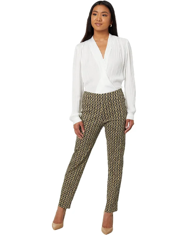 Krazy Larry Geo Chain Pull-On Ankle Pant Trendy Wide-Leg Pants