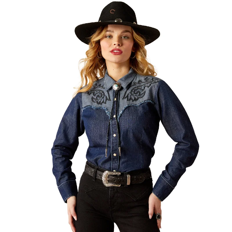 Ariat Women's Denim 2nd Fiddle Shirt Embroidered Appliqued Beaded