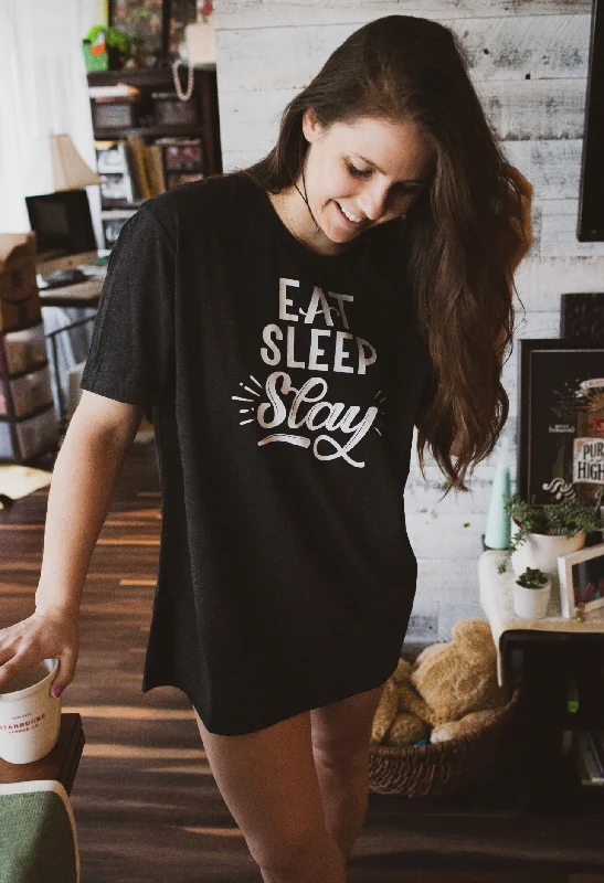 Eat Sleep Slay T-Shirt Oversized T-Shirt Spandex breathable