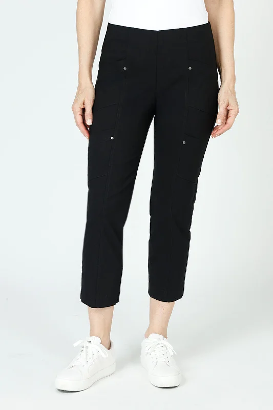 Elliott Lauren Slant Pocket Crop Cargo Pant Comfortable Denim Trousers
