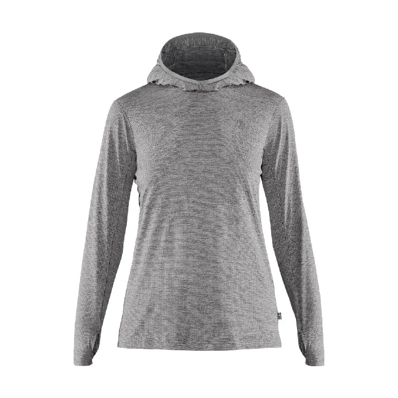 Fjallraven Womens Abisko Sun-Hoodie LS Hooded T-Shirt Shark Grey Hoodie with Cropped Fit Short Trendy Fjallraven Womens Abisko Sun-Hoodie LS Hooded T-Shirt Shark Grey Hoodie with Cropped Fit Short Trendy