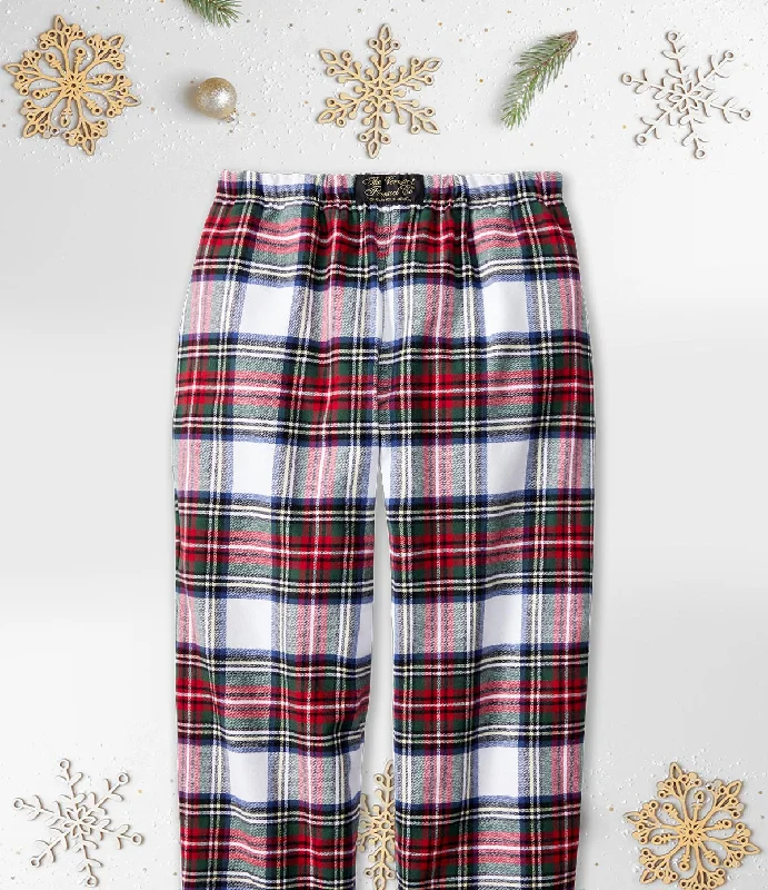 Flannel Lounge Pants - Modern Stewart Trendy High-Waist Trousers
