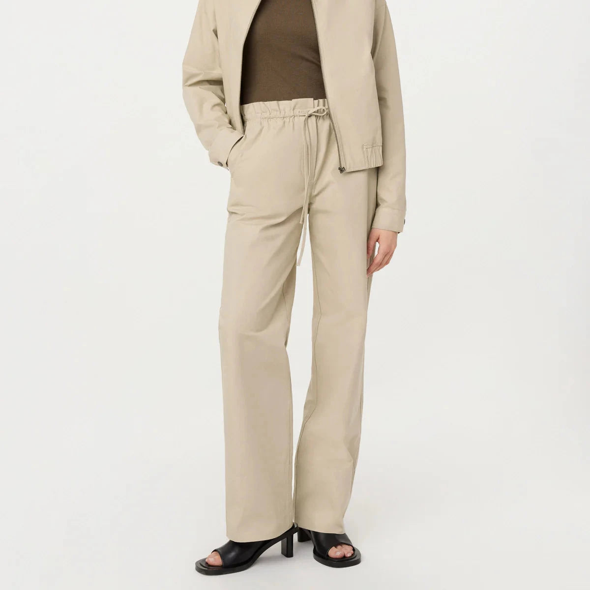 Frank And Oak - The Annie Paper Bag Loose Pant Trendy High-Waist Trousers