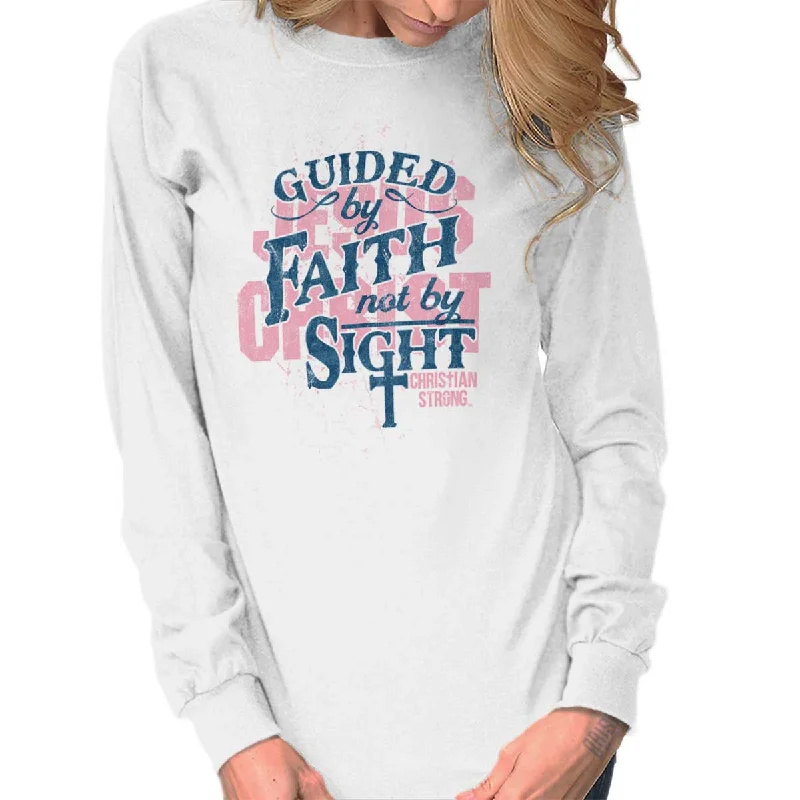 Guided by Faith Long Sleeve T-Shirt Nylon Fabric Polyester Fabric Spandex Fabric