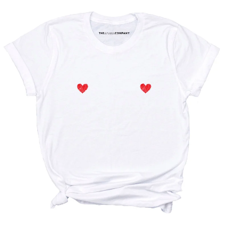 Heart Nipple Feminist T-Shirt Terry Blend Velvet Blend Canvas Blend