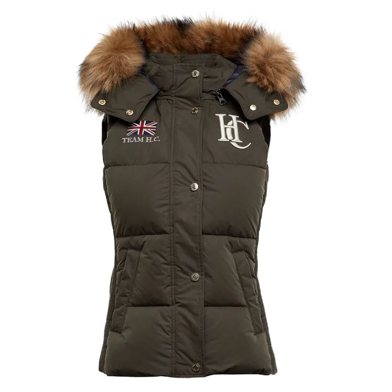 Holland Cooper Ladies Team Hooded Gilet Hoodie with Turtle Neck Cozy Winter