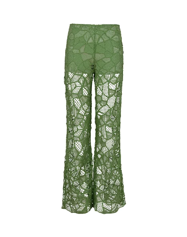 Hollie Flared Pants - Aloe Trendy Printed Leggings