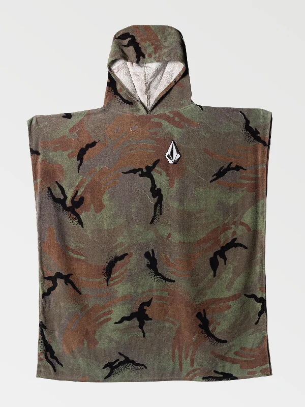 Hooded Changing Towel - Camouflage Hoodie with Stripes Bold Sporty