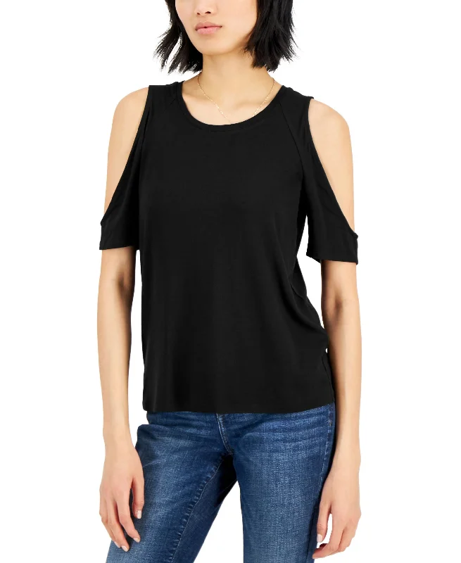 INC International Concepts Womens Cold Shoulder T-Shirt Modern Contemporary Chic