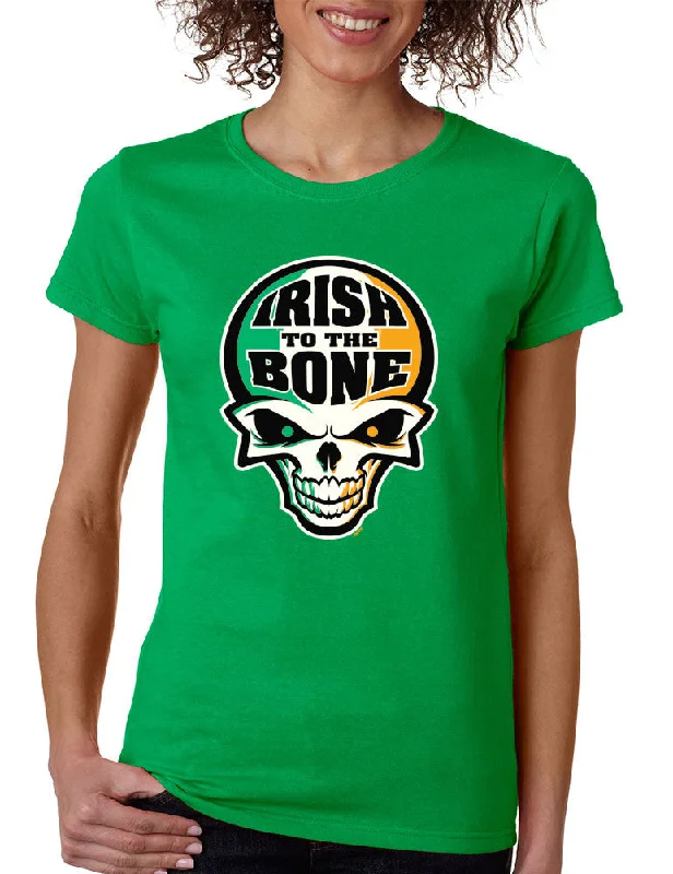 Irish To The Bone Skull women t-shirt St Patrik Faux Fur Fabric Real Fur Fabric Shearling Fabric